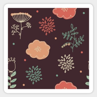 Elegance Seamless pattern with flowers Sticker